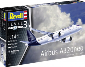 Macheta avion Revell Airbus A320 Lufthansa New Livery, scara 1:144, KIT - Img 3