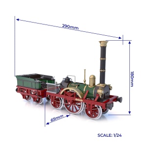 Modellvasúti gőzmozdony OcCre ADLER KIT, 1:24 méretarány (G-45), 434 db - Img 9
