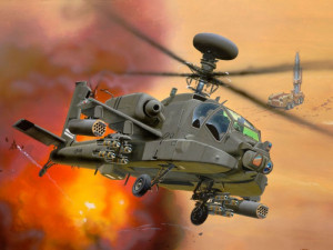 Revell AH-64D Longbow Apache helikopter modell, 1:144 méretarány, KIT - Img 6