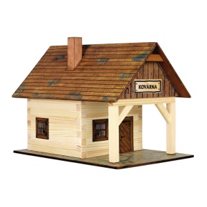 Set constructie arhitectura Fierarie, 86 piese din lemn, Walachia - Img 1