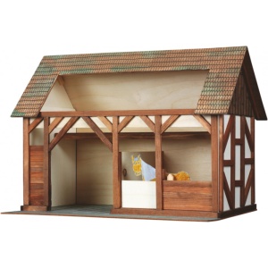 Set constructie arhitectura Grajdul animalelor, 154 piese din lemn, Walachia - Img 1