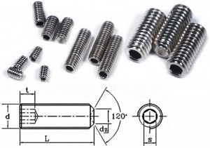 Stift filetat imbus, otel inoxidabil, M3x5mm (30 buc) - Img 1