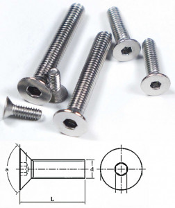 Surub otel inoxidabil, cap imbus ingropat, M3x10mm (30 buc) - Img 1