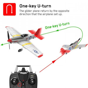 Aeromodel cu radiocomanda MINI MUSTANG P51D RTF cu stabilizator electronic (400 mm) - Img 3