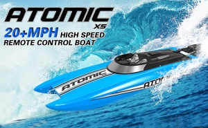 Barca cu telecomanda VolantexRc ATOMIC XS complet echipata, viteza 30km/h, 272mm, albastru - Img 4