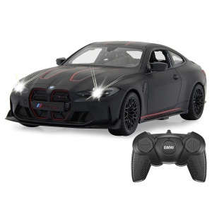 Jamara BMW M4 CSL távirányítású autó, 1:16 méretarányú modell, matt fekete, LED-es fényszórók, 2,4 GHz - Img 3