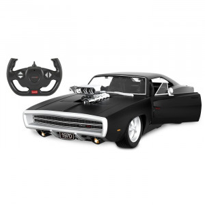 Jamara DODGE CHARGER R/T 1970, 1:16 méretarányú modell, fekete, 2,4 GHz, 2.4GHz - Img 1