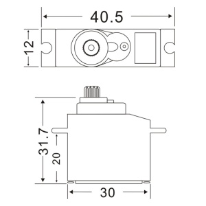 MICRO PS-1171MG szervomotor, 3,5 kg·cm / 0,11 s, analóg, tartozékkészlettel - Img 8