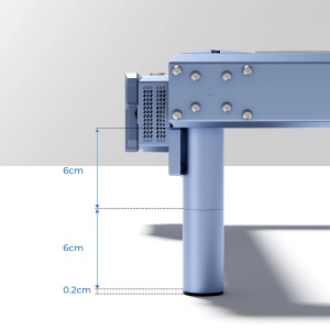 Picioare inaltatoare pentru laser CNC IKIER, 60 mm inaltime, metal, 8 buc, gri - Img 3