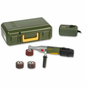 Proxxon 29825, hengeres csiszológép akkumulátorral WAS/A, 1100-2800 rpm, + 1x Acuu, töltő, táska és tartozékok - Img 2