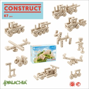Set gama Construct format din 67 piese, pentru construit masini, animale si alte modele, Walachia - Img 1