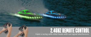 Barca cu telecomanda VolantexRc VECTOR LUMEN complet echipata, viteza 32km/h, 300mm, banda LED, verde - Img 10