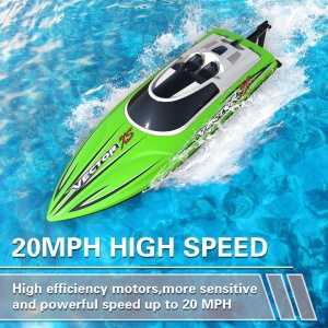 Barca cu telecomanda VolantexRc VECTOR XS Mini complet echipata, viteza 30km/h, 300mm, verde - Img 3