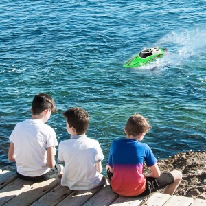 Barca cu telecomanda VolantexRc VECTOR XS Mini complet echipata, viteza 30km/h, 300mm, verde - Img 12