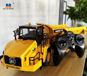 Huina csuklós dömper játék, távirányítóval, hangokkal és fényekkel, 11 csatornás, 1:14 méretarány, 2,4 GHz-es frekvencia - Img 9