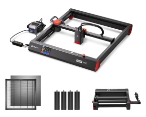 Masina CNC de gravat si taiat cu laser ALGOLASER ALPHA MK2, putere dioda laser 20W, 400x410 mm, adancime taiere max. 30mm si gravare pe lemn, MDF, plastic, inox, sticla, piatra, hartie, ceramica, piele, textile - Img 5