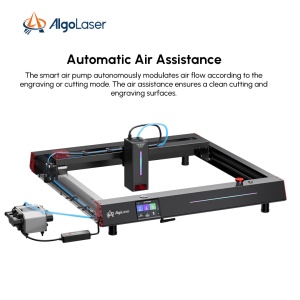 Masina CNC de gravat si taiat cu laser ALGOLASER DELTA 40W, putere dioda laser 40W, 425x415mm, adancime taiere max. 50mm si gravare pe lemn, MDF, plastic, inox, sticla, piatra, hartie, ceramica, piele, textile - Img 6