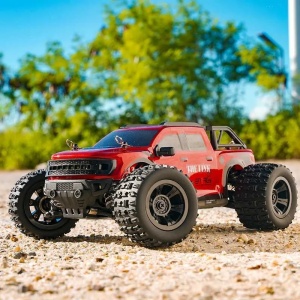 Masina cu radiocomanda THE LINK Monster Truck, tractiune 4x4, viteza 30 Km/h, autonomie 35 min, scara 1:18, rosu - Img 2