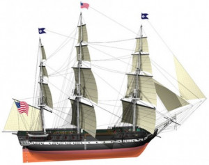 Navomodel méretarányos modell Billing Boats USS CONSTITUTION (910 mm) - Img 1