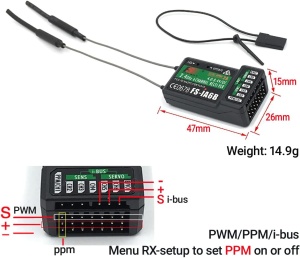 Radiocomanda FLYSKY FS-i6 2.4GHz, 6 canale, cu receptor FS-iA6B
