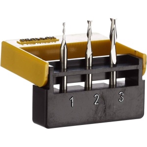 Set 3 freze tungsten, 2 caneluri, Proxxon 27116, 1.0-2.0-3.0mm, ax 3.0mm - Img 2