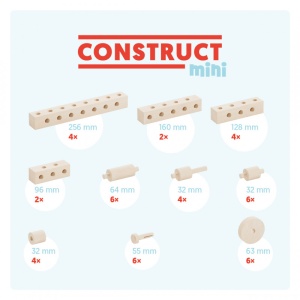 Set gama Construct Mini format din 44 piese, pentru construit masini, animale si alte modele, Walachia - Img 1
