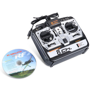 Simulator de zbor pentru aeromodele de tip avion, elicopter si drona cu joystick tip telecomanda cu 8 canale si 4 programe - Img 1