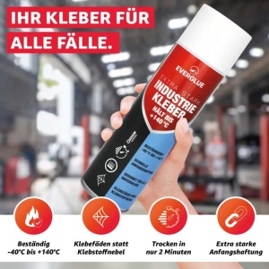 Adeziv spray industrial Everglue Extra Strong 140, rezistent la temperatura, flacon 500 ml - Img 5