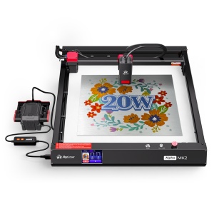 CNC lézergravírozó és vágógép ALGOLASER ALPHA MK2, lézer dióda teljesítmény 20W, 400x410 mm, vágási mélység max. 30mm és gravírozás fára, MDF, műanyag, rozsdamentes acél, üveg, kő, papír, kerámia, bőr, textíliák. - Img 5