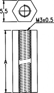 Distantier plastic filet interior M3 x 10 mm (10 buc) - Img 3