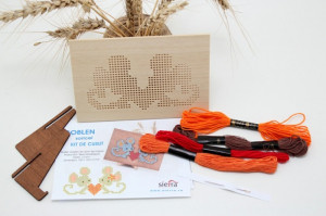 Goblen SORICEI kit de cusut pe placa din lemn obechi - Img 1