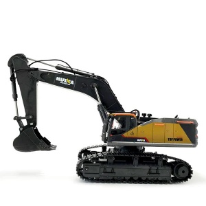 Huina kotrógép játék lánctalpakon, távirányítóval, fém vödörrel, 22 funkcióval, 1:14 méretarány, 2.4GHz - Img 2