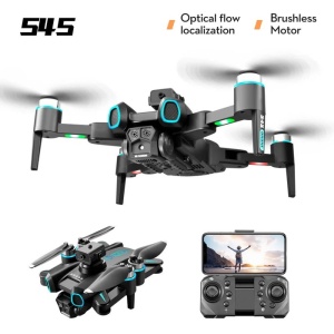 LS-S4S dual HD FPV FPV kamera drón kefe nélküli motorokkal, akadályelkerüléssel, magasságtartással, összecsukható, 2 akkumulátorral - Img 5