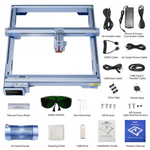 Masina CNC de gravat si taiat cu laser quad ATOMSTACK iKier K1 Pro, putere 130W (laser 24W), 410x410mm, taiere pana la 20mm dintr-o singura trecere si gravare pe lemn, plastic, piele, placi PCB, textile, sticla, si unele tipuri de metal - Img 9