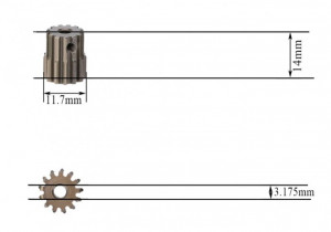 Motor pinion SKULL 13Z M0.8 3.17mm - Img 2