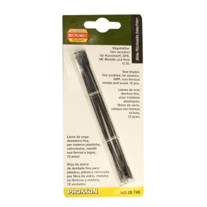 Panze cu pin pentru traforaje, 25 TPI, 12 buc, Proxxon 28745 - Img 3