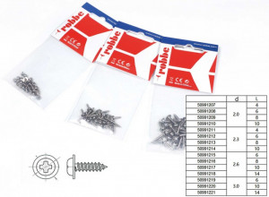 Surub autofiletant otel inoxidabil, cap cruce cu guler, M2x10mm (30 buc) - Img 4