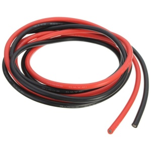 Szilikon kábel 10AWG/ 5,3 mmp (1 méter piros + 1 méter fekete)
