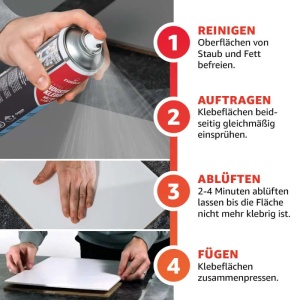 Adeziv spray industrial Everglue Extra Strong 140, rezistent la temperatura, flacon 500 ml - Img 6