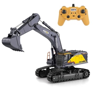 Huina kotrógép játék lánctalpakon, távirányítóval, fém vödörrel, 22 funkcióval, 1:14 méretarány, 2.4GHz - Img 1