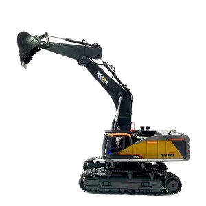 Huina kotrógép játék lánctalpakon, távirányítóval, fém vödörrel, 22 funkcióval, 1:14 méretarány, 2.4GHz - Img 3