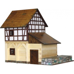 Set constructie arhitectura Moara de apa cu grinzi, 172 piese din lemn, Walachia - Img 2