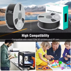 SunLu ASA fekete filament, 1,75 mm, 1 kg, 3D-nyomtatóhoz - Img 7