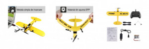 Avion cu telecomanda PIPER J3-CUB, complet echipat, cu stabilizator electronic, 2.4 GHz (338 mm) - Img 9