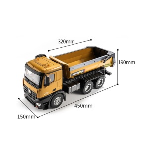Huina Tipper játék, távirányítóval, hangokkal és fényekkel, 10 csatornás, 1:14 méretarány, 2.4GHz - Img 3