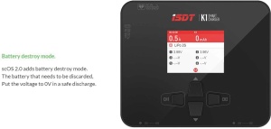 ISDT K1 Dual univerzális intelligens akkumulátortöltő, teljesítmény: 100 W (váltakozó áram)/250 W (egyenáram) x 2, LiPo/Li-Ion/LiFe/NiCd/NiMH/Pb, maximális áramerősség: 10 A - Img 12