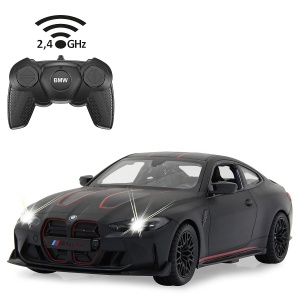 Jamara BMW M4 CSL távirányítású autó, 1:16 méretarányú modell, matt fekete, LED-es fényszórók, 2,4 GHz