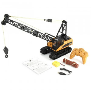 Játék daru Daru síneken, távirányítóval, fém kampóval, 15 funkcióval, 1:14 méretarány, 2.4GHz - Img 1
