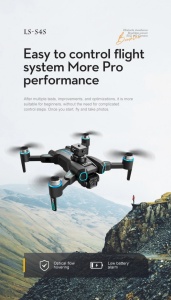 LS-S4S dual HD FPV FPV kamera drón kefe nélküli motorokkal, akadályelkerüléssel, magasságtartással, összecsukható, 2 akkumulátorral - Img 7