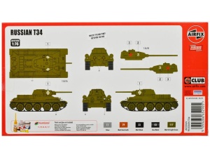 Macheta Airfix Tanc Rusesc T-34, scara 1:76, KIT, 58 piese - Img 4
